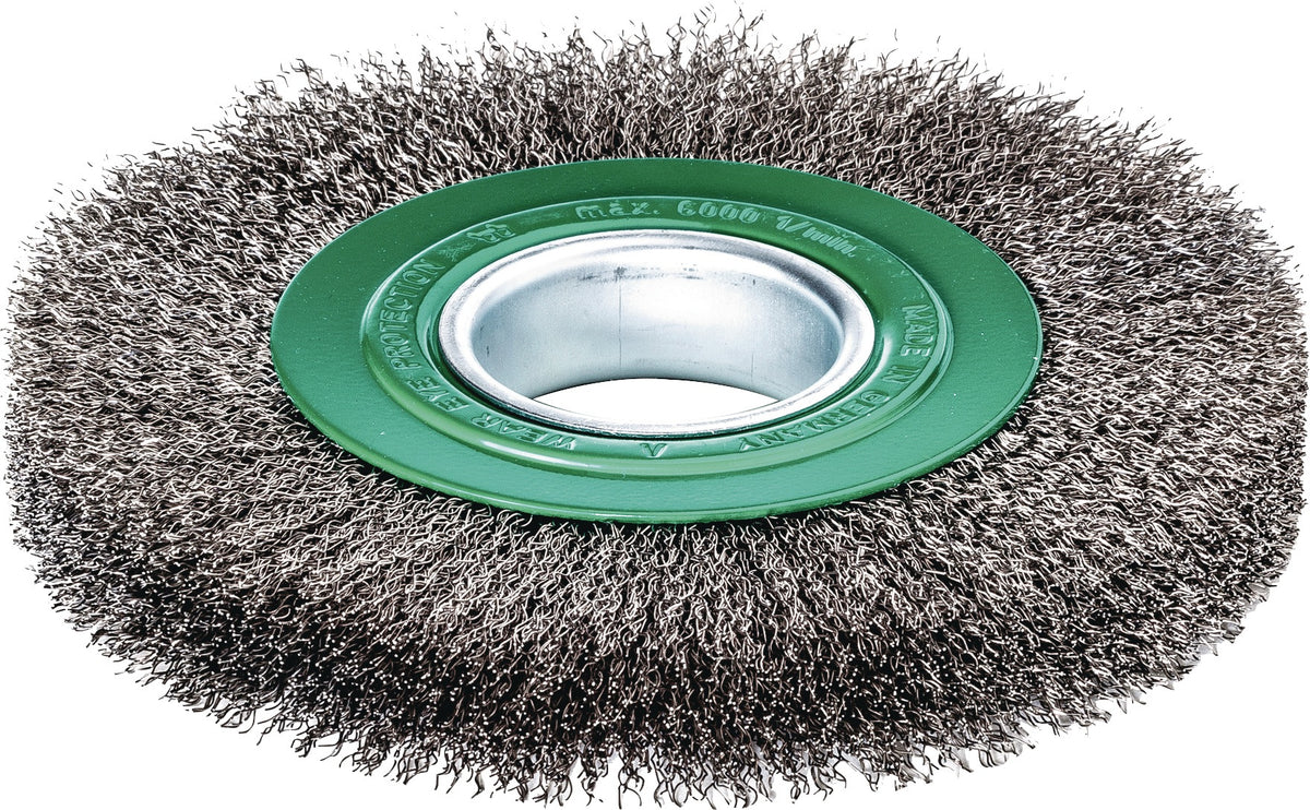 LESSMANN Rundbürste 100 mm Edelstahl gewellt 0,30 mm für Schleifbock
