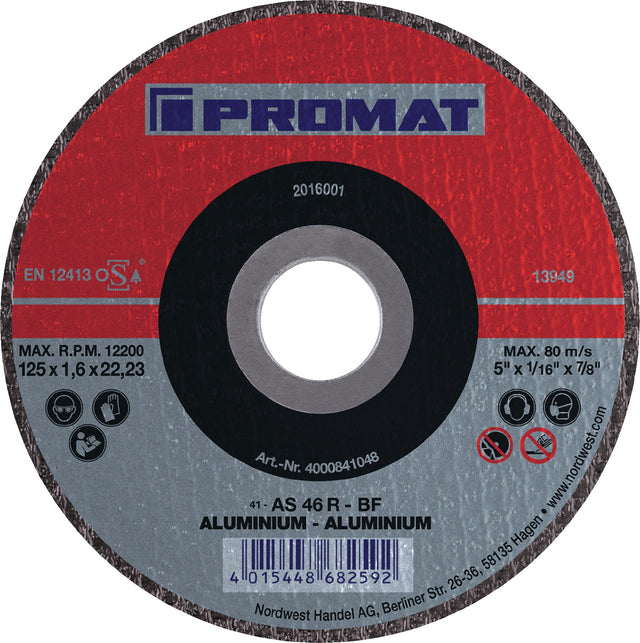 PROMAT Trennscheibe ALU 125 mm für Aluminium und NE-Metalle