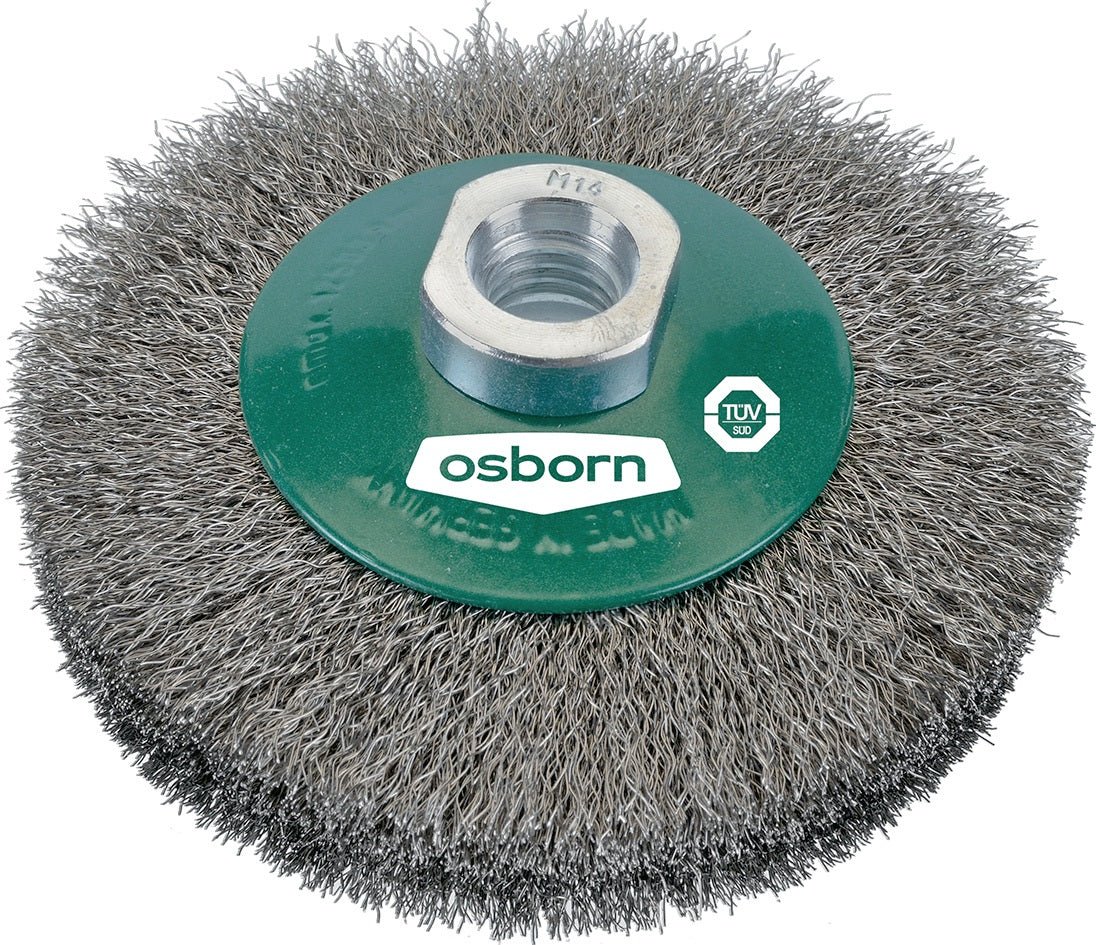 OSBORN Kegelbürste Ø100 mm, Drahtstärke 0,3 mm, Stahl, 12500 min-¹, M14