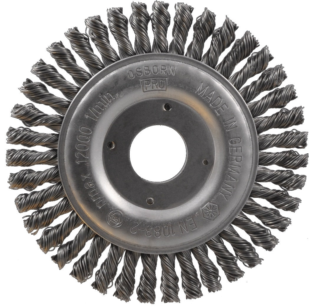 OSBORN Pipelinebürste 115 mm Ø, gezopfter Stahl-Draht 0,5 mm, 12500 min-¹, für Schweißnähte