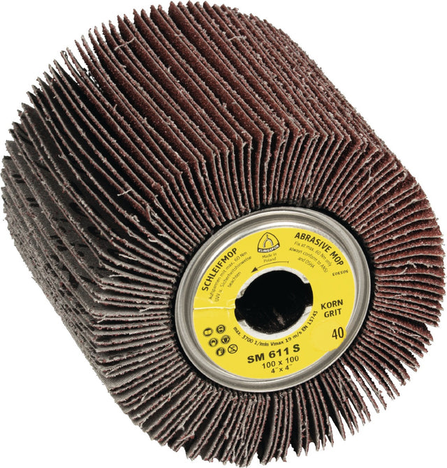 KLINGSPOR Satinierwalze SM 611 S 40 braun Ø100x100 mm für Feinarbeit