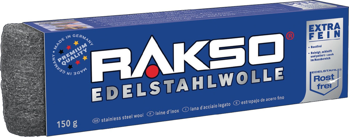 RAKSO Edelstahlwolle extra fein 00, 150g – Korrosions- und hitzebeständig