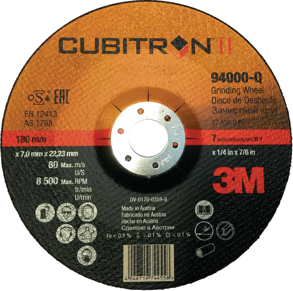 3M Schruppscheibe Cubitron™ II gekröpft INOX Ø125 mm Körnung 36+ – 10 Stück
