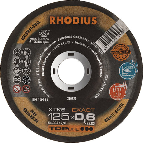 RHODIUS XTK6 EXACT INOX Trennscheibe 115 x 0,6 mm – 50 Stück, dünnste Freihandtrennscheibe