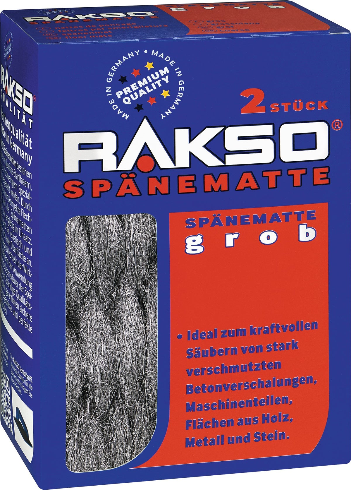 Spänematte grob RAKSO von Oscar Weil – Ideal für starke Verschmutzungen auf Beton, Holz, Metall und Stein