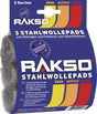 RAKSO Stahlwollepad Set fein/mittel/grob 00/1/3 – 3x16g für Holz, Lack, Stahl, Stein, Aluminium