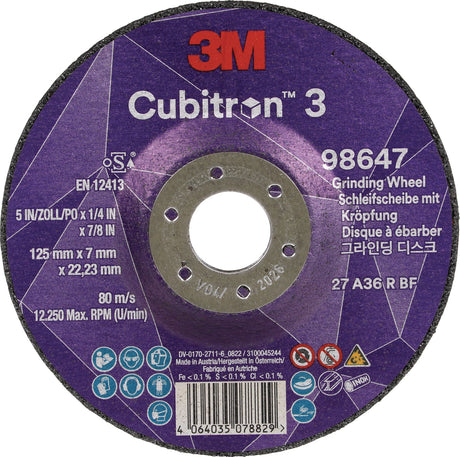 3M Cubitron 3 Schruppscheibe 125 mm gekröpft Körnung 36+ – 10 Stück