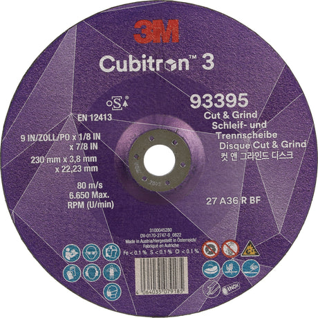 3M Cubitron™ 3 Cut and Grind Schruppscheibe 125 mm Körnung 36+ – 10 Stück