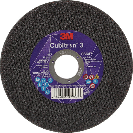 3M™ Cubitron™ 3 Trennscheibe 125 mm x 0,8 mm, 25 Stück, für Metall, Edelstahl, Aluminium