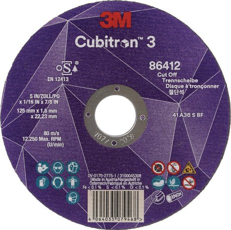 3M™ Cubitron™ 3 Trennscheibe 125 mm x 0,8 mm, 25 Stück, für Metall, Edelstahl, Aluminium