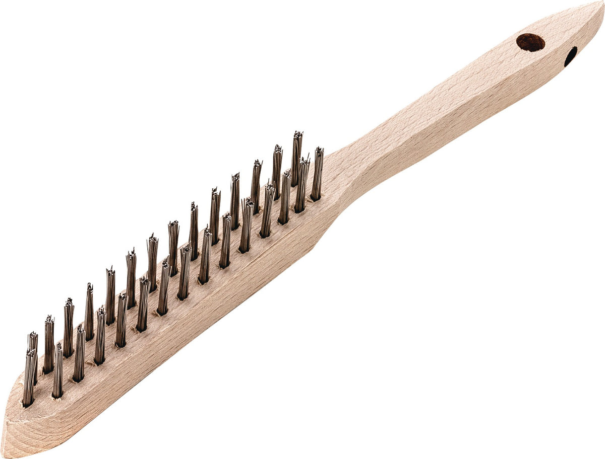LESSMANN Handbürste 290 mm, 2-reihig, 0,35 mm Stahldraht, Besatzlänge 140 mm