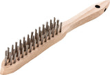 LESSMANN Handbürste 290 mm, 2-reihig, 0,35 mm Stahldraht, Besatzlänge 140 mm