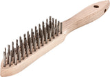 LESSMANN Handbürste 290 mm, 2-reihig, 0,35 mm Stahldraht, Besatzlänge 140 mm