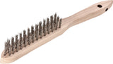 LESSMANN Handbürste 290 mm Edelstahldraht 0,35 mm 2-reihig