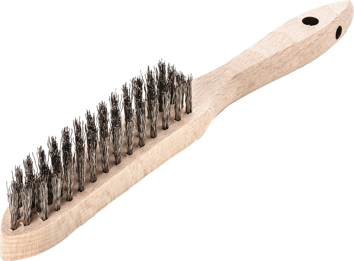 LESSMANN Handbürste 290 mm Edelstahldraht 0,35 mm 2-reihig