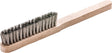 LESSMANN Feinbürste 225 mm, 0,15 mm VA-Stahldraht, 4-reihig, Holzrücken – für Edelstahl und Aluminium
