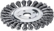 LESSMANN Zopfrundbürste Ø115 mm, Drahtstärke 0,5 mm, für Schweißnahtreinigung & grobe Bürstarbeiten