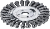 LESSMANN Zopfrundbürste Ø115 mm, Drahtstärke 0,5 mm, für Schweißnahtreinigung & grobe Bürstarbeiten