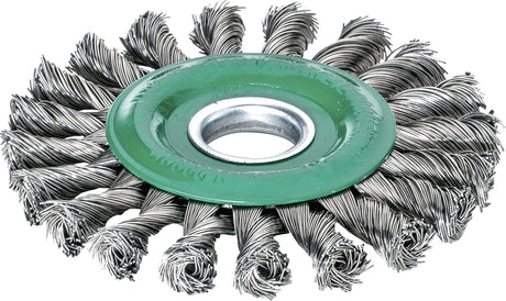 LESSMANN Zopfrundbürste Ø115 mm, 0,5 mm VA-Draht, 22,2 mm Bohrung, 12.500 min-¹