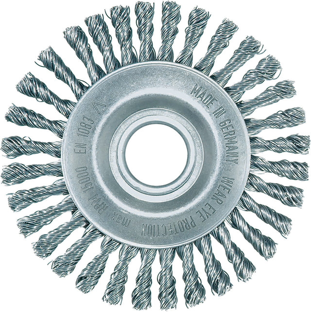 LESSMANN Rundbürste Ø115 mm gezopfter Draht 0,5 mm für Pipeline & Schweißnaht