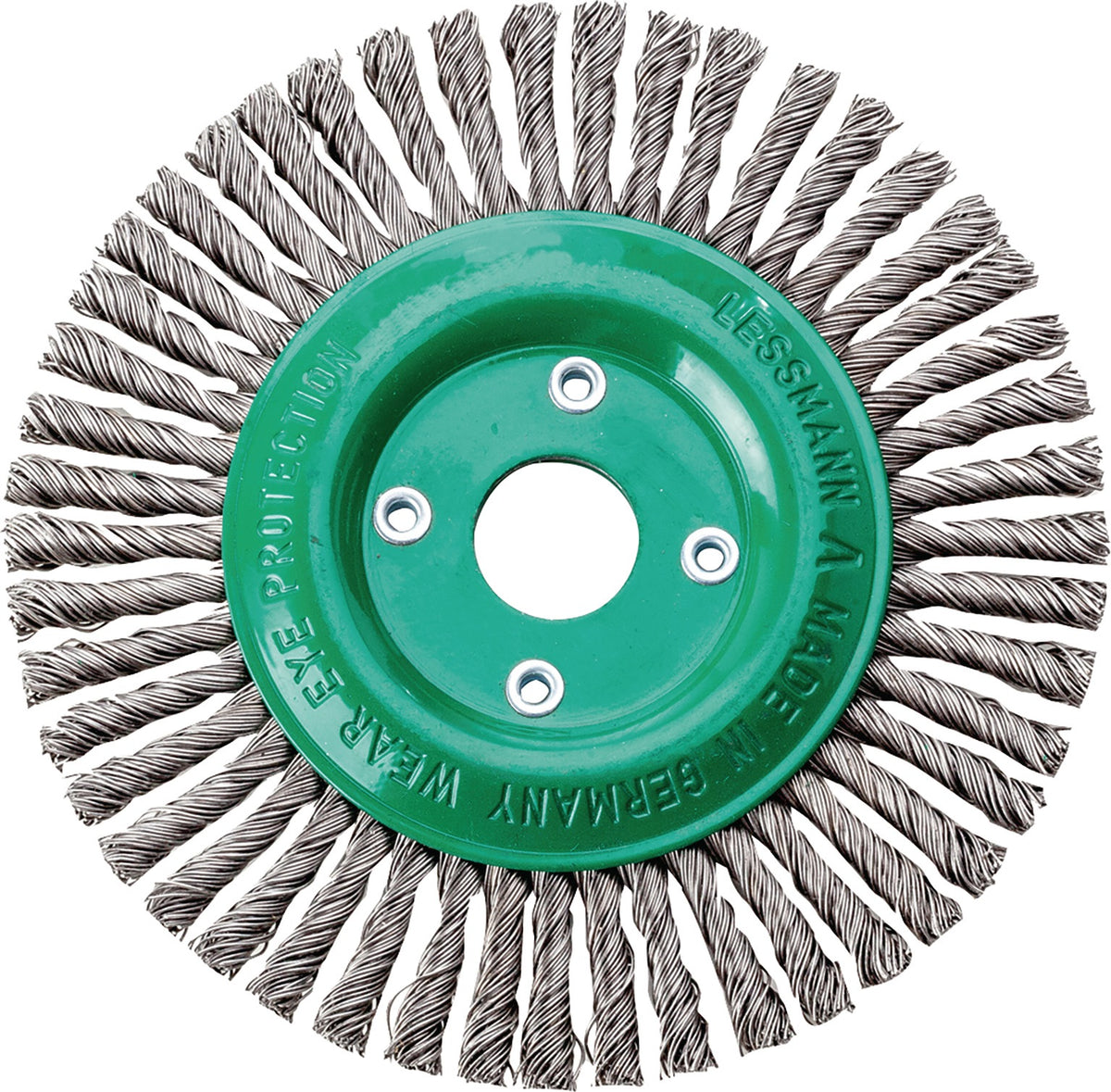 LESSMANN Rundbürste Ø115 mm gezopfter Draht 0,5 mm für Pipeline & Schweißnaht