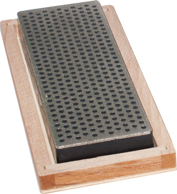 Diamantabziehstein 150 x 50 mm grob von MÜLLER im Holzkasten – Schärfen mit großer Schleiffläche
