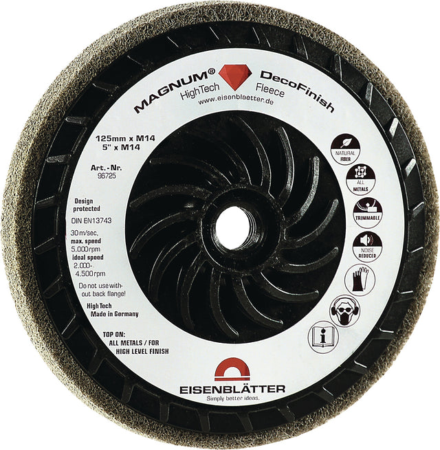 EISENBLÄTTER MAGNUM DecoFinish Kompaktscheibe Ø 125 mm M14 K.280-320 – 5 Stück