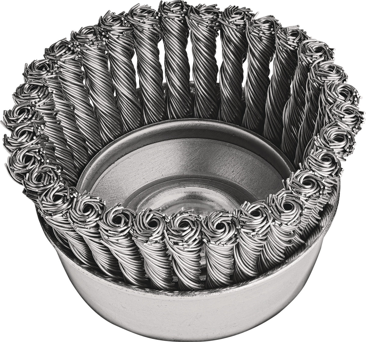 LESSMANN Rundbürste ZT M14 Stahldraht 0,50 mm – Zopf-Topfbürste Ø 65 mm für Stahl und Guss