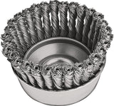 LESSMANN Rundbürste ZT M14 Stahldraht 0,50 mm – Zopf-Topfbürste Ø 65 mm für Stahl und Guss