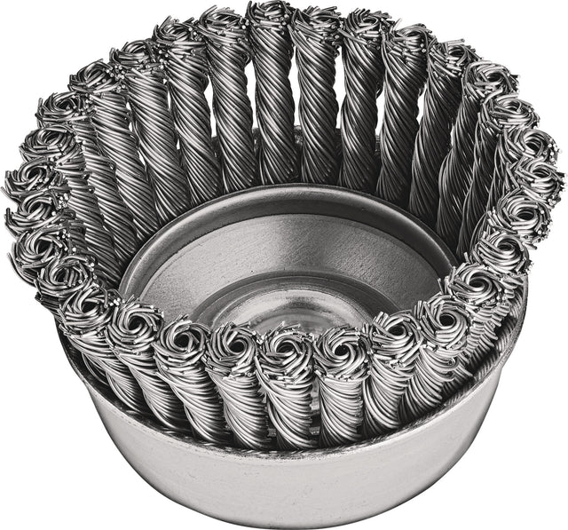LESSMANN Rundbürste ZT M14 Stahldraht 0,50 mm – Zopf-Topfbürste Ø 65 mm für Stahl und Guss