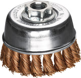 LESSMANN Rundbürste ZT M14 Stahldraht 0,50 mm – Zopf-Topfbürste Ø 65 mm für Stahl und Guss