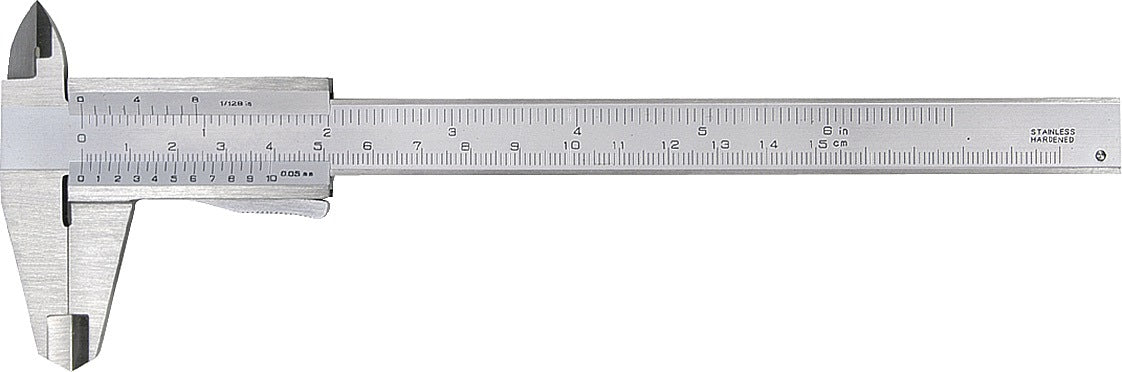 NORDWEST Taschenmessschieber DIN 862 150 mm mit Momentfeststellung, eckiges Tiefenmaß