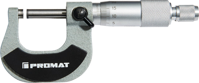 PROMAT Bügelmessschraube DIN 863/1 0-25 mm, Spindel-Ø 6,5 mm, analog, Hartmetall-Messflächen