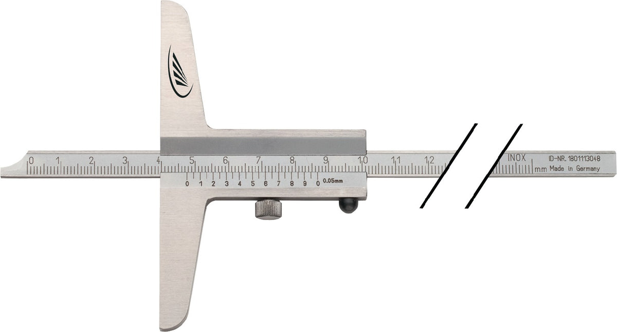 HELIOS PREISSER Tiefenmessschieber DIN 862 200 mm mit gerader Messschiene 8 x 3 mm
