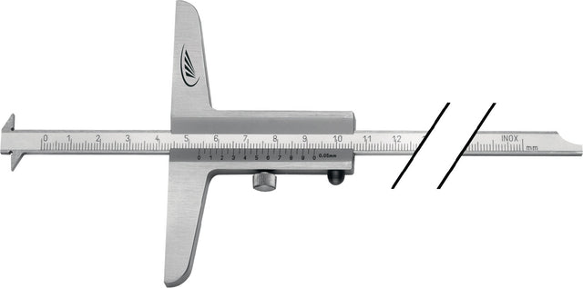 HELIOS PREISSER Tiefenmessschieber 200 mm mit abgesetzter Messschiene 8 x 3 mm