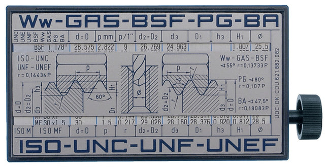 PROMAT ISO-Gewindeanzeiger Filetor B60xT30xH110mm – Präzise Gewindebestimmung