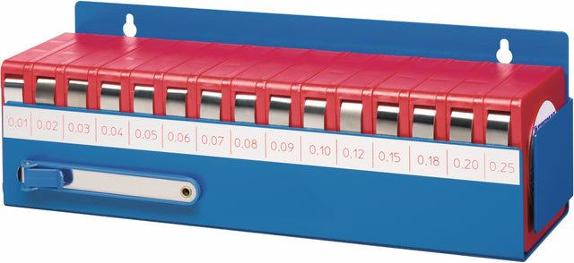 PROMAT Fühlerlehrenband-Set 0,01–0,25 mm, 5 m x 12,7 mm mit Wandhalter
