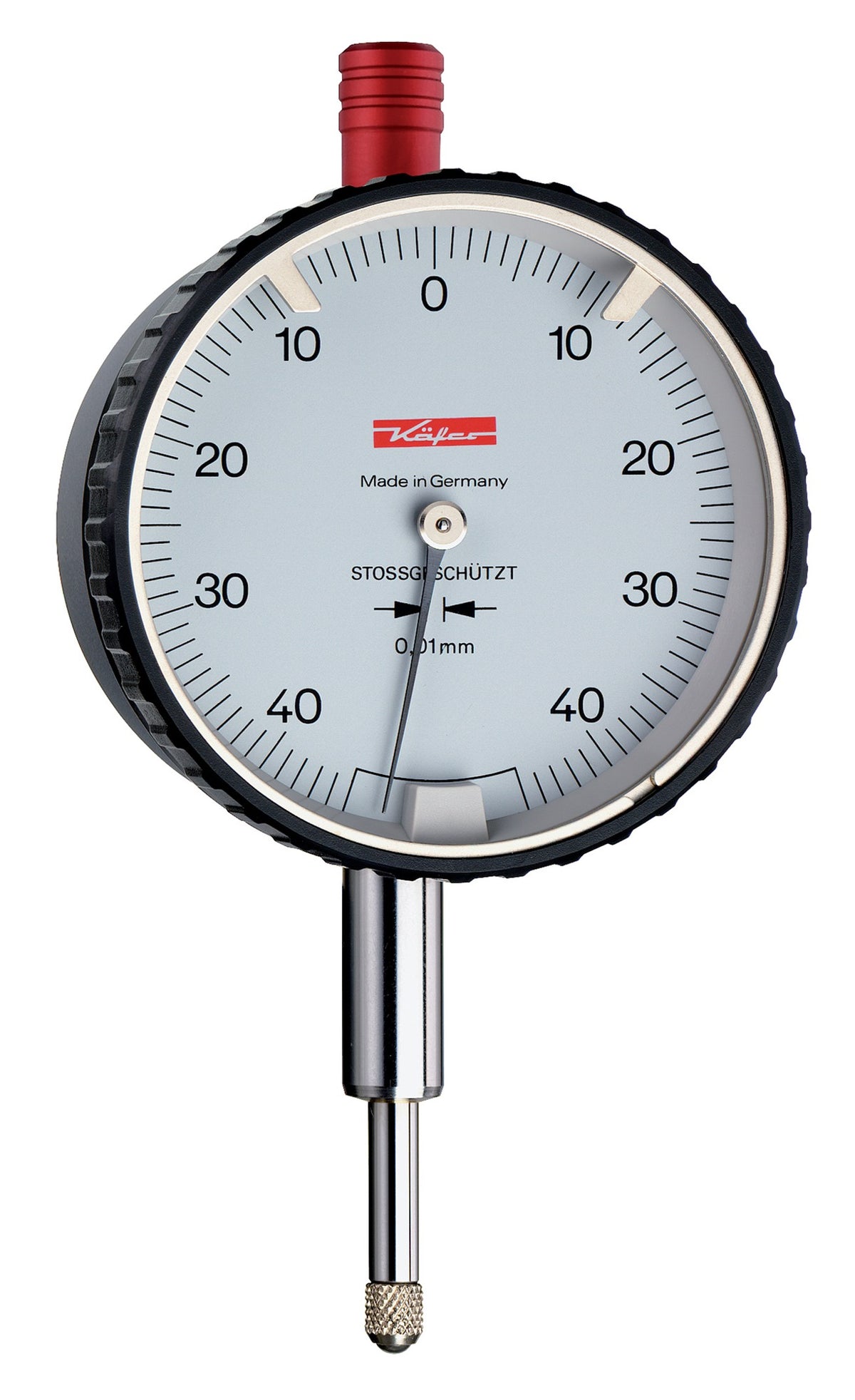 KÄFER Sicherheitsmessuhr DIN 878 SI-45 0,4 mm Ablesung 0,01 mm mit Stoßschutz