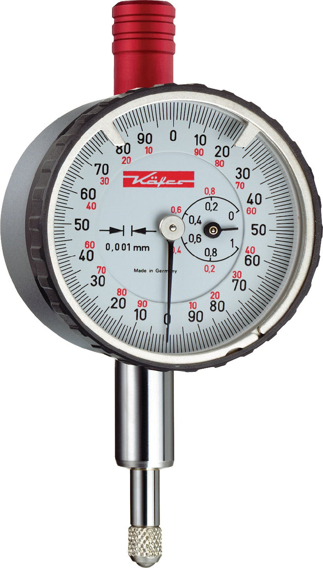 KÄFER Kleinmessuhr KM 1000 S – 1 mm Messbereich, 0,001 mm Ablesung, mit Stoßschutz
