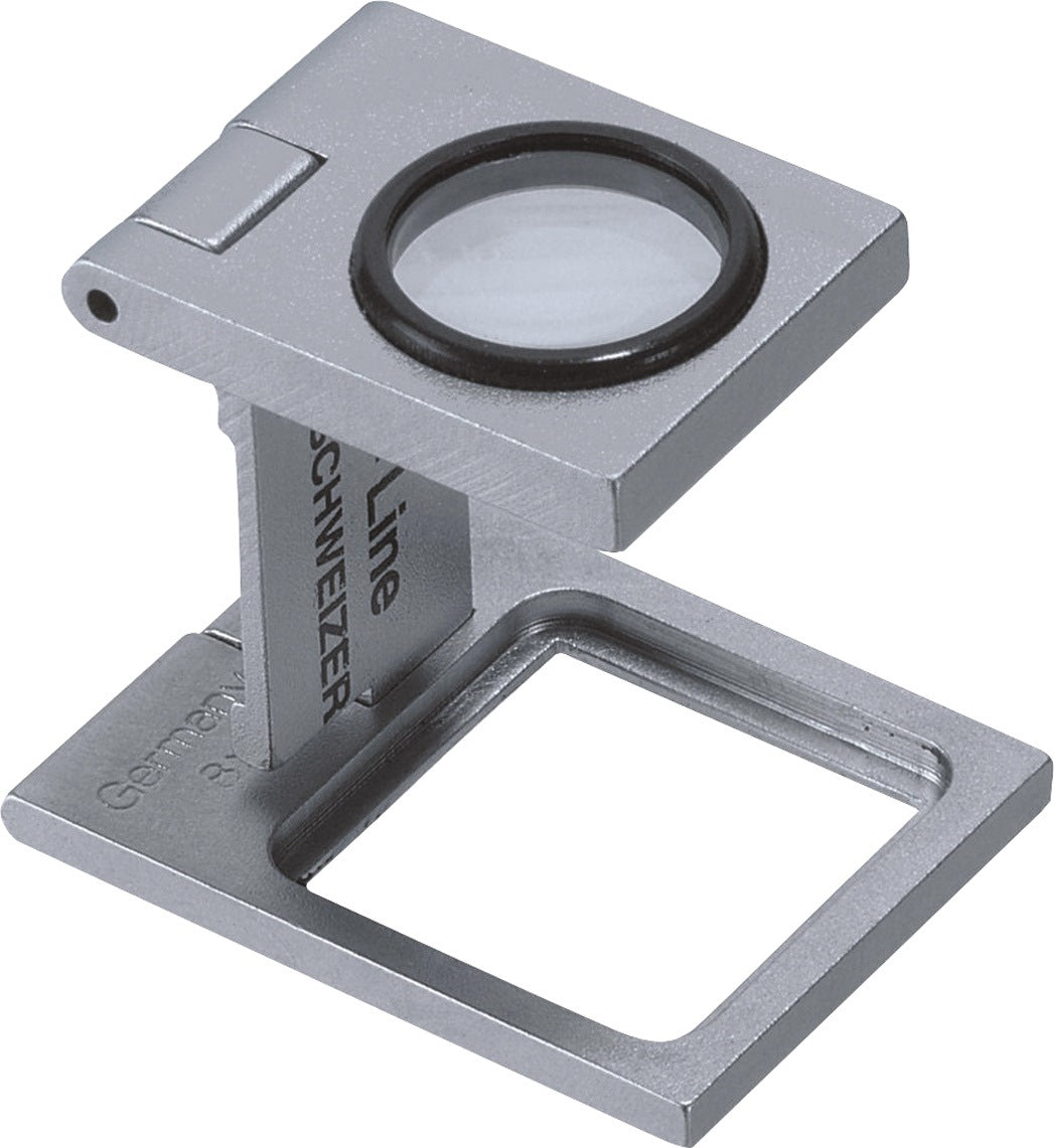 Fadenzähler Tech-Line 8x Linsen-Ø 16,3 mm von SCHWEIZER – Präzisionslupe mit aplanatischer Silikatglaslinse