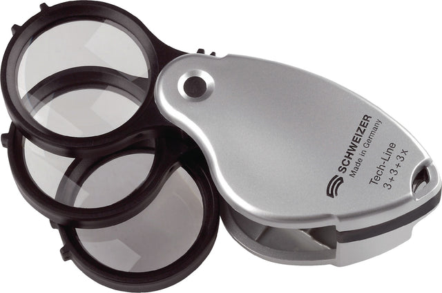 Einschlaglupe Tech-Line von SCHWEIZER – 3x+5x=8x Vergrößerung, Linsen-Ø 38 mm