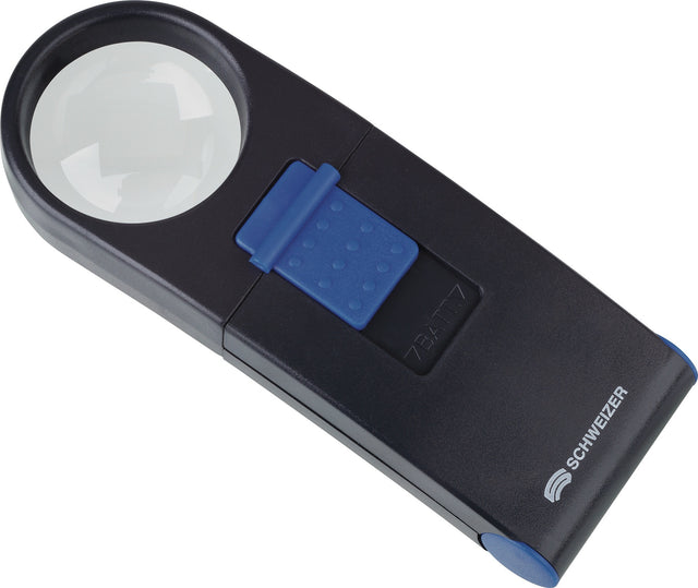 SCHWEIZER Handleuchtlupe Basic-Line 8x Vergrößerung LED Linsen-Ø 35 mm