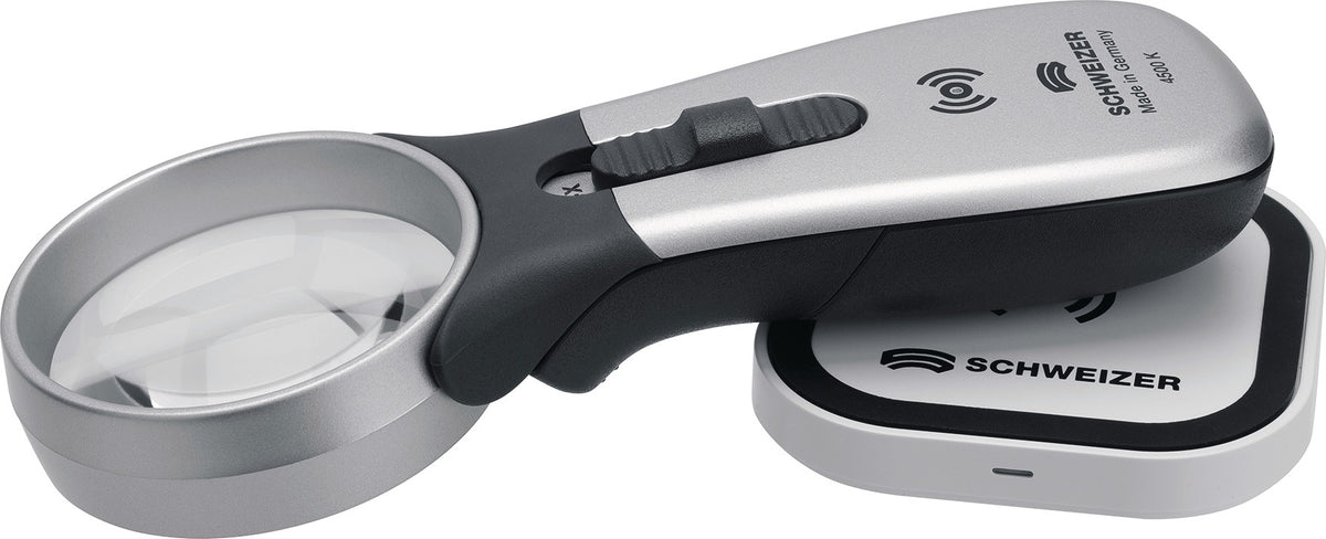 Handleuchtlupe Tech-Line Induktion 4x LED Linsen-Ø 55mm von SCHWEIZER