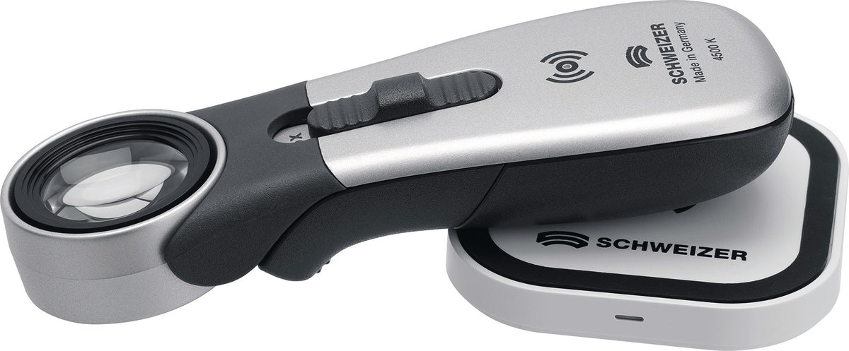Handleuchtlupe Tech-Line Induktion 4x LED Linsen-Ø 55mm von SCHWEIZER