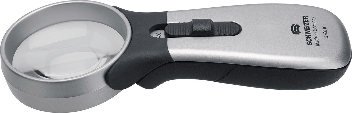 Handleuchtlupe Tech-Line CLASSIC 2x/4x LED von SCHWEIZER – Ergonomische Messlupe