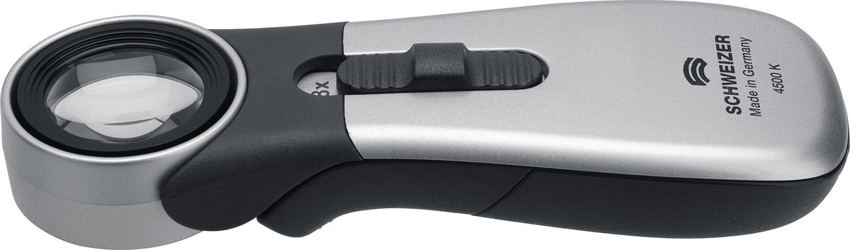 Handleuchtlupe Tech-Line CLASSIC 2x/4x LED von SCHWEIZER – Ergonomische Messlupe