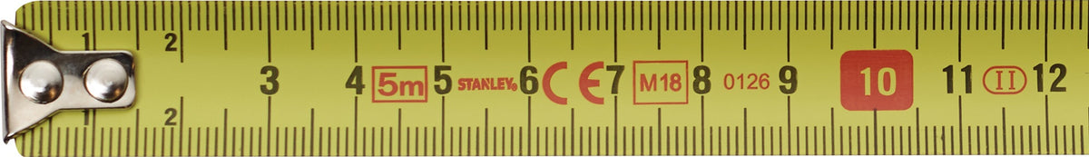 STANLEY PowerLock® Taschenrollbandmaß 5 m, 19 mm Band, mm/cm, Gürtelclip, EG II