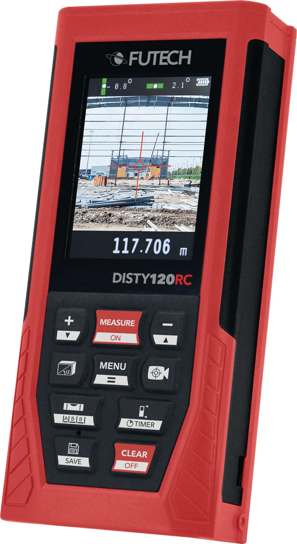FUTECH Laserentfernungsmesser DISTY 120 RED – 0,05 bis 120 m, ± 2 mm, IP 54, Neigungsanzeige