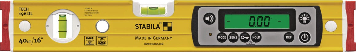 STABILA Elektronikwasserwaage TECH 196 DL 23 cm Aluminium gelb ± 0,5 mm/m
