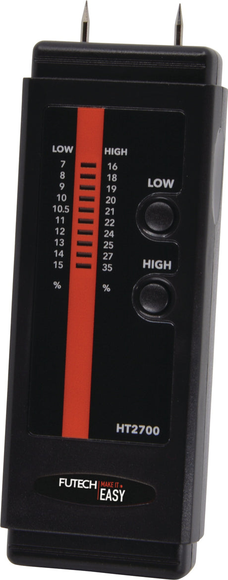 FUTECH Elektronisches Feuchtemessgerät HT2700-2pins – 0 %–85 % RH für Holz und Putz